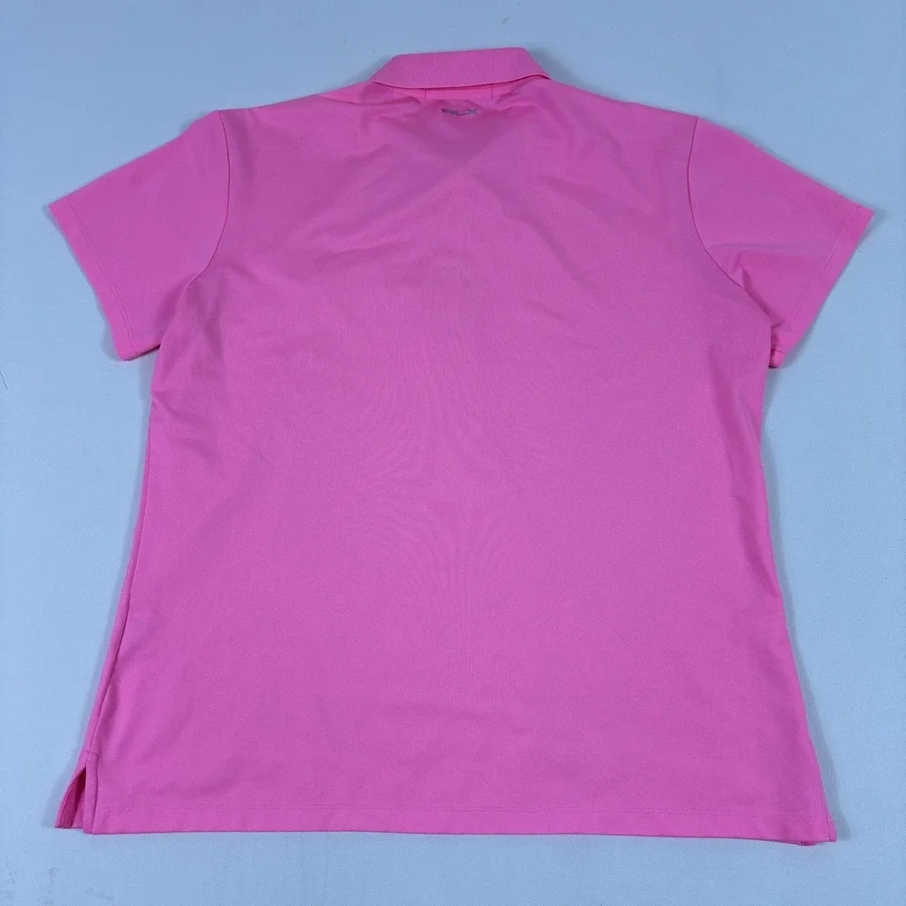 Ralph Lauren RLX Polo Shirt Mens Medium Pink Golf PGA Harbor Shores - Picture 9 of 11